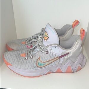Nike Silver and Orange Dynamic Sneakers